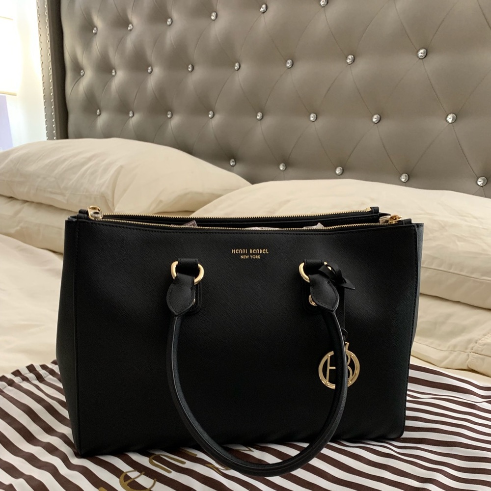 Henri Bendel black satchel bag
